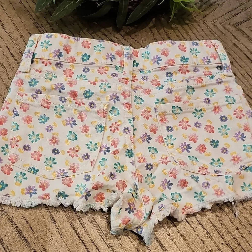 Floral Denim Jean Shorts Size 6